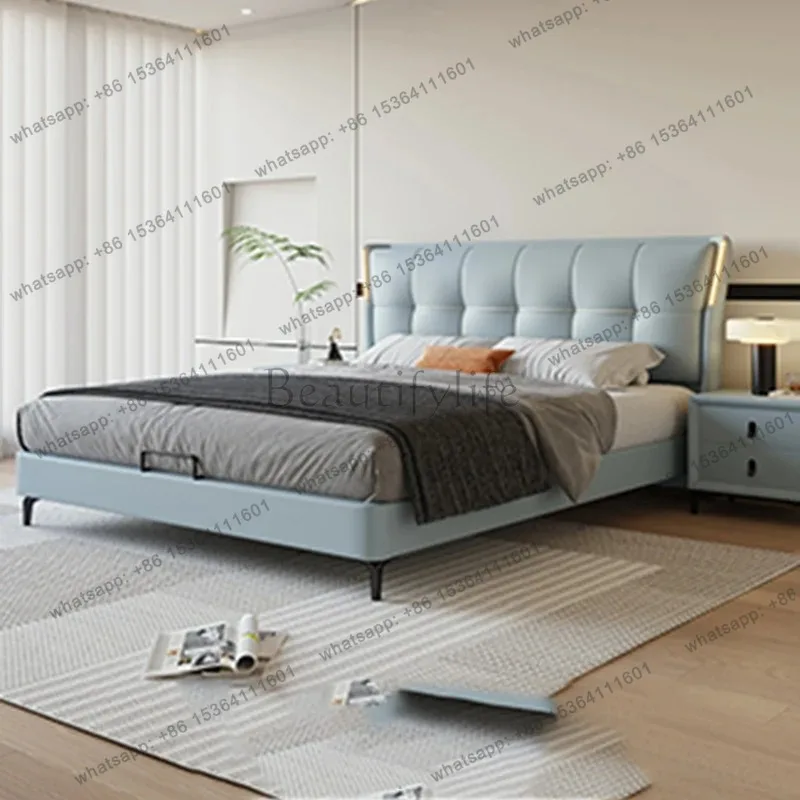 FG Modern Luxury Comforter Bed Frames Adult Platform Twin Bedroom Double Bed Full Size Headboards Lit 2 Personnes Furniture Home