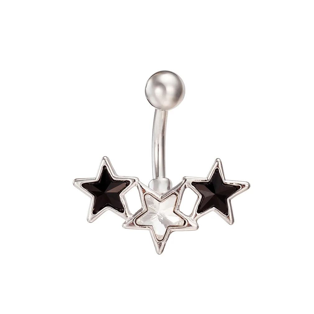 1pc Star Belly Button Ring Navel Piercing Stainless Steel Ombligo Stud for Women Body Jewelry