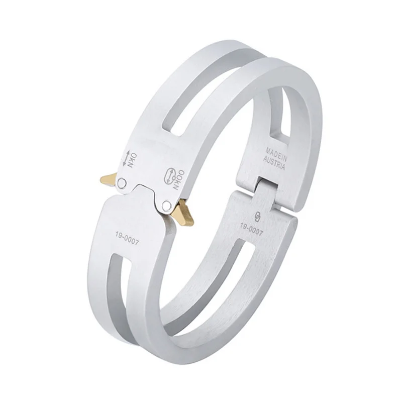 1pcs women stainless steel Hand Bracelet men couple bangle Mechanical Space Punk Cuff Bangle Luxury Jewelry Fit Sport Biking