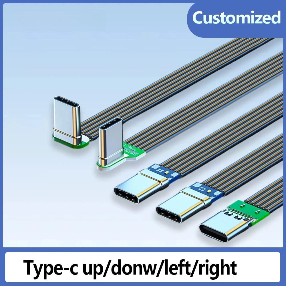 2A Type-c to Type-c Data Cable USB 2.0 PD 45w Fast Charging for Tablet Pc Mobile Phone Android  Up Down Left  Right Angled