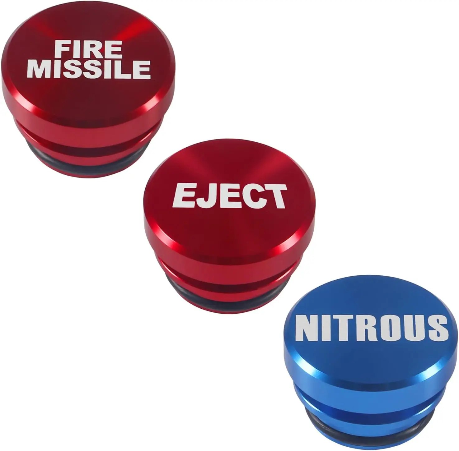 3 Pieces Aluminum Dustproof Plug Billet Button Plugs, Standard 12-Volt Replacement Accessories, Car Novelty Button Lighter Anodized Aluminum Car Decoration Fits Most Automotive Vehicles
