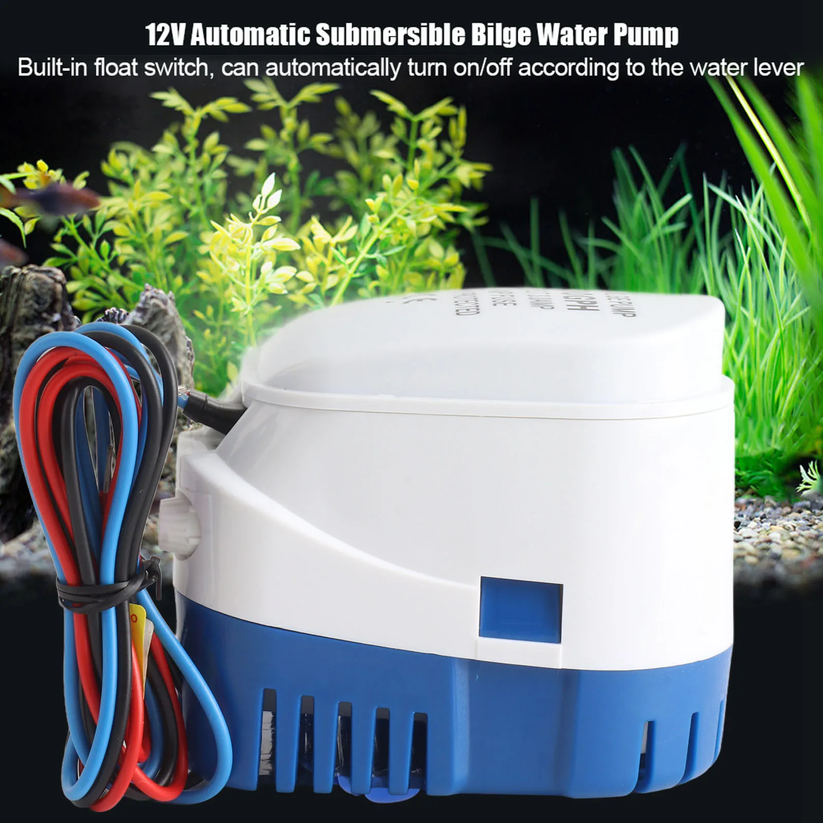 Bilge Pump 1100GPH Boat 12V Marine Automatic Submersible Bilge  Fully Auto  Switch Internal Auto Bilge