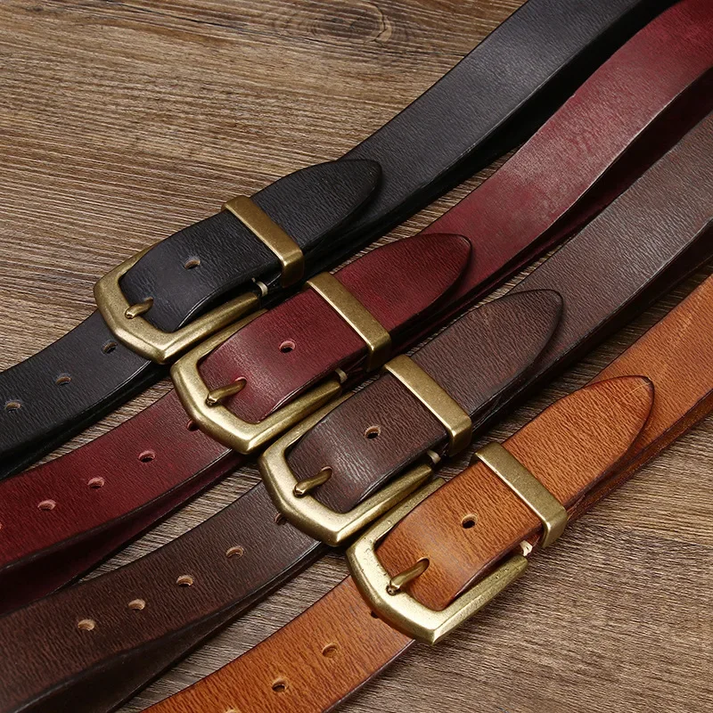 

Thickened Retro Plant Tanned Top Layer Cow Leather Belt, Men's Genuine Leather Needle Buckle Belt, Men's Casual And Versatile