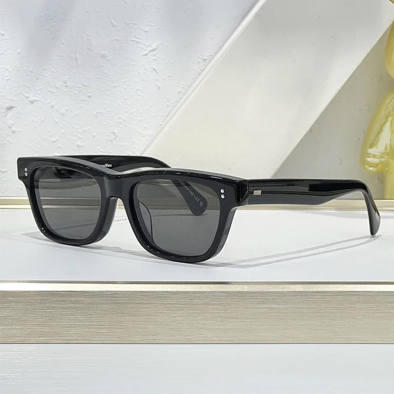 

Качественные солнцезащитные очки в японском стиле из ацетата черепахи для мужчин и женщин, винтажные модные квадратные дизайнерские черные очки ручной работы UV400