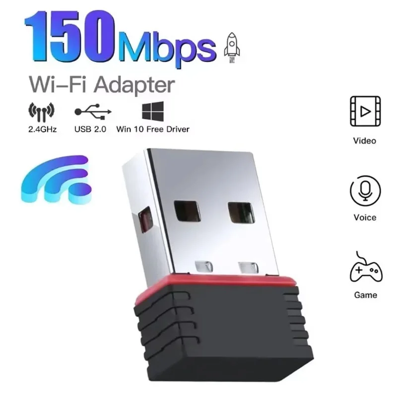 WIFI 6 Network Signal Reception 150Mbps Mini Driver-free Wi-Fi Adapter For Deskop Computer 2.4G Network Card USB Plug and Play