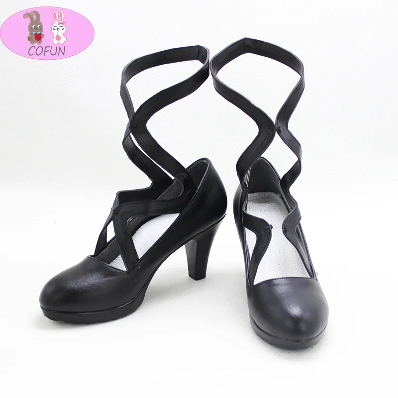 Anime Genshin Impact Fatui Executive Officer NPC Cosplay shoes Game Halloween For Women 2022 New black shoes lolita shoes