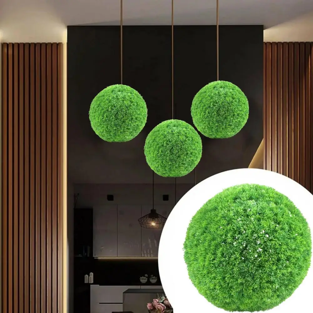 13/18/23cm Artificial Plant Topiary Ball Decoration Faux Boxwood Ball Outdoor Backyard Porch Garden Green Leaves Sphere Decor