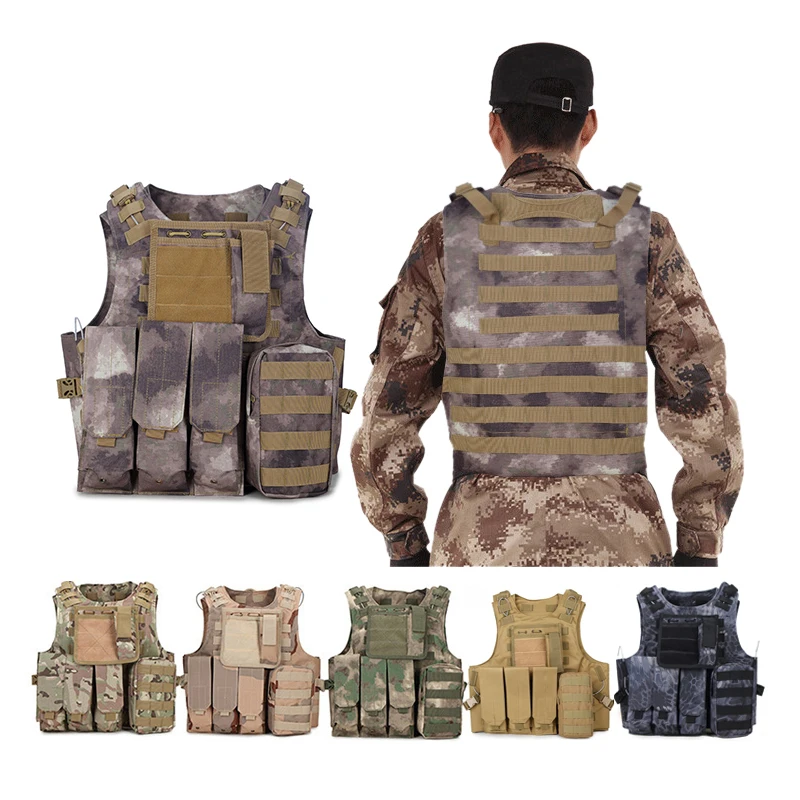 

Изготовленный на заказ быстросъемный баллистический жилет Molle Python из ткани Оксфорд, защитная пластина, камуфляжный охотничий тактический жилет