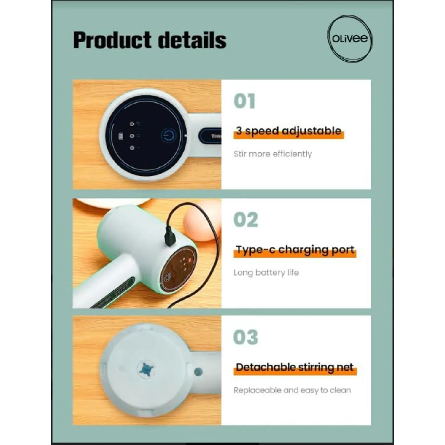 Frullino per le uova Frullino per le uova ricaricabile tramite USB