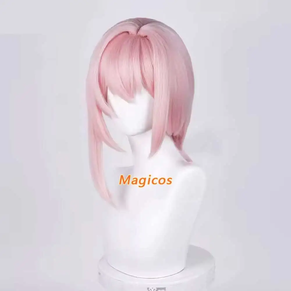 لعبة ZZZ Tsukishiro Yanagi شعر مستعار تأثيري طويل مضفر الوردي شعر مستعار مقاومة للحرارة بيروكات صناعية + غطاء شعر مستعار