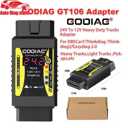 Godiag-頑丈なトラックアダプター,gt106 24v〜12v,x431 easydiag,golo,idiag,thinkcar,icarscan,diagun,golo,dbscar ii