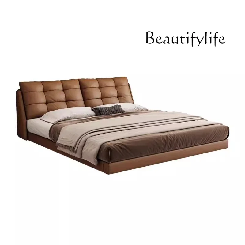 aX Designer Twin Nordic Bed Modern Luxury Quality Floating Master Bedroom Bed Fashionable Organizer Cama De Casal Bedroom Furnit