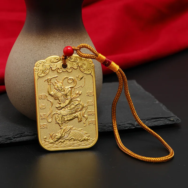 Traditional Chinese Lucky Wenchang Emperor Alloy Amulet Pendant Auspicious Feng Shui Home Decor Blessing Gift For Study Career