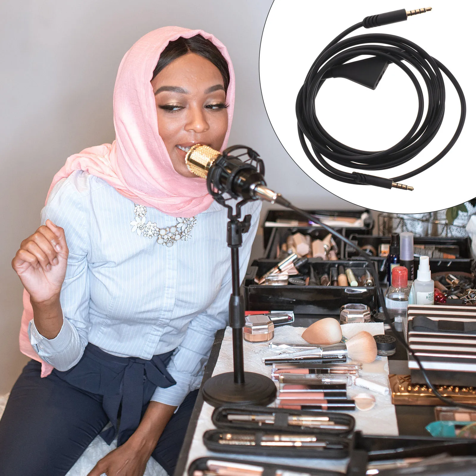 

Gaming Headphone Audio Cable High-Fidelity Noise Reduction Durable Copper Wire For Universal Headset Replacement Long Cord