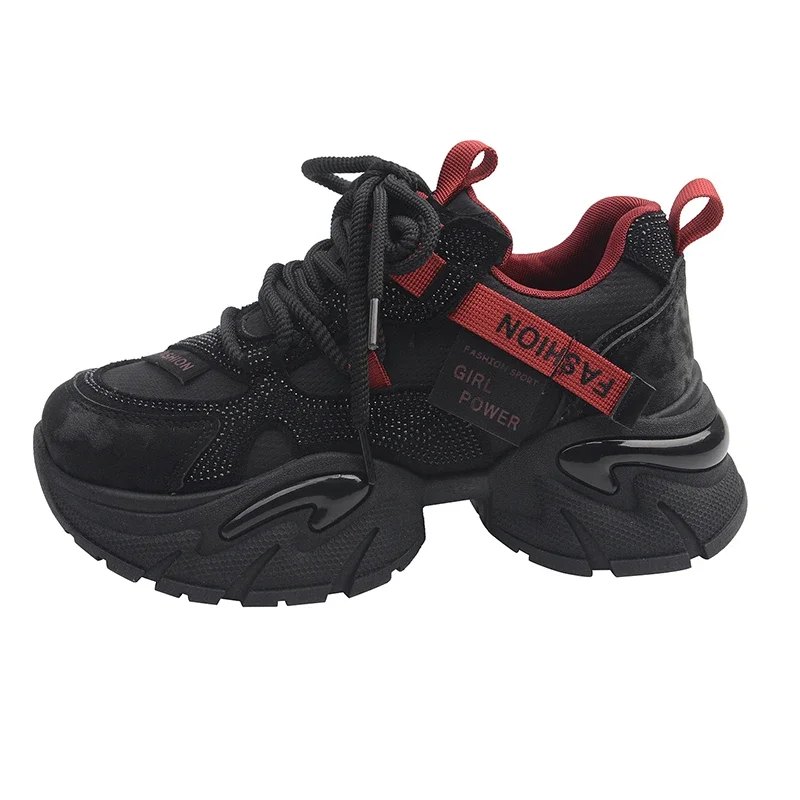 المرأة أحذية رياضية سميكة سوليد تنفس شبكة منصة أحذية رياضية المرأة أزياء من الدانتل حتى سميكة سوليد عارضة المرأة 2026 #6