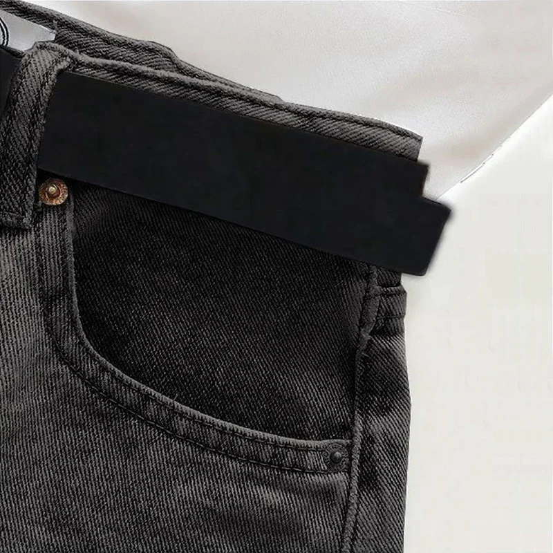 Women Casual High Street Denim Shorts With Belt Pocket High Waist A-line Jean Shorts Versatile Ripped Trousers Summer Streetwear