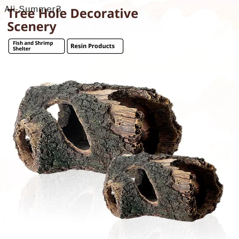 1Pcs Landschaftsbau Aquarium Landschaft Harz Handwerk Dekor Holz Barrel Holz Baum Schutt Flucht Eimer Aquarium Dekoration