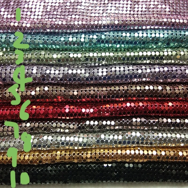 24x20cm 10 Colors For Choose Metal Mesh Fabric Metallic cloth Metal Sequin Sequined Fabric DIY Sewing Accssory Decoration