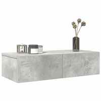 VidaXL wall shelf with drawers concrete gray 60x26.5x15cm woodwork fabric