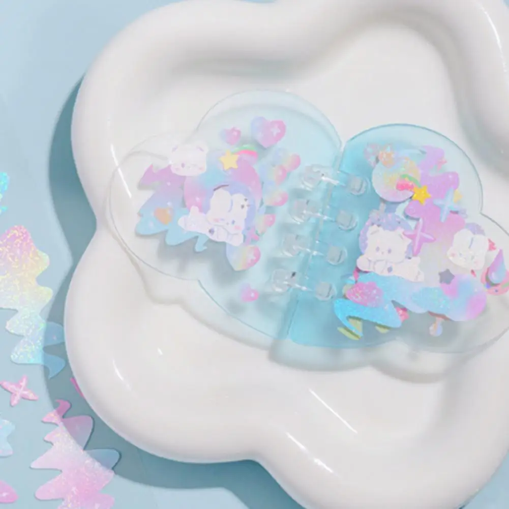 Handbook Sticker PVC Journal Sticker Long-lasting DIY  Practical Round Cube Pattern Handbook Sticker