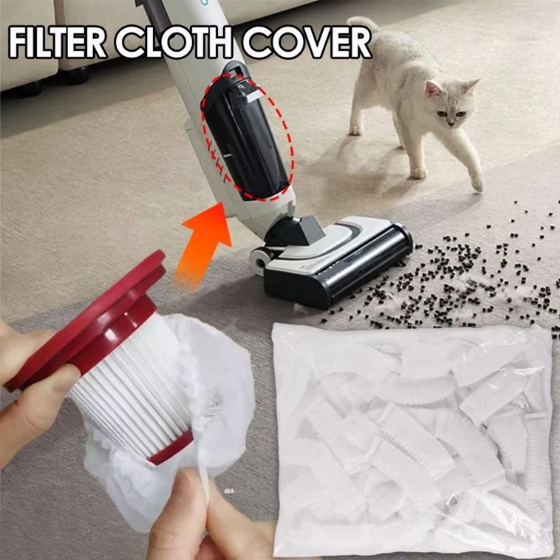 100pcs Vacuum Cleaner Filter Mesh Protective Cover Nonwoven Fabric For Vacuum Cleaner Non-woven Fabric Filter Mesh Spare Parts image 3