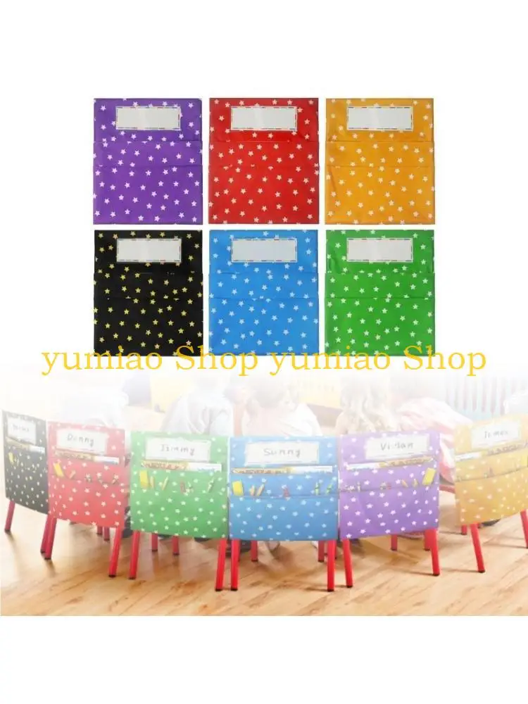 587B Chair Pocket with Multiple Pockets Chairback Pocket Chart for School Classroom Chair Back