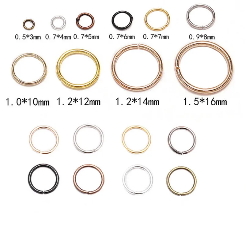 50/100/200pcs Open round Rings for Pendants Necklace Bracelet Connectors Jewelry Making Materials