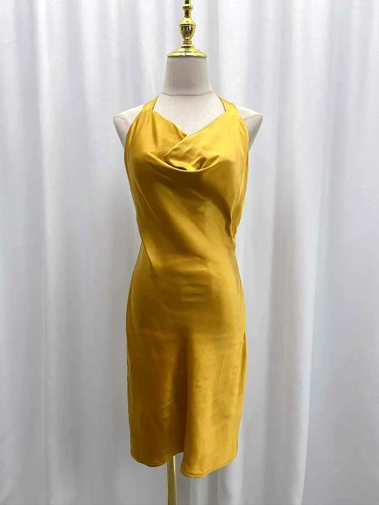 Sexy Satin Bal Dr Hanging Ne ort Skirt Par Birthday Celebration Gown High Waist A-Line Summer Long Skirt