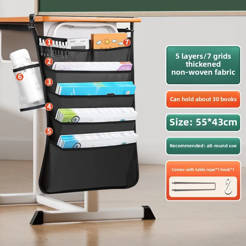 حقيبة الكتب مكتب تخزين الطالب حقيبة الكتب المعلقة طالب المدرسة الثانوية مكتب المدرسة الثانوية الجانب الجانبي الرف