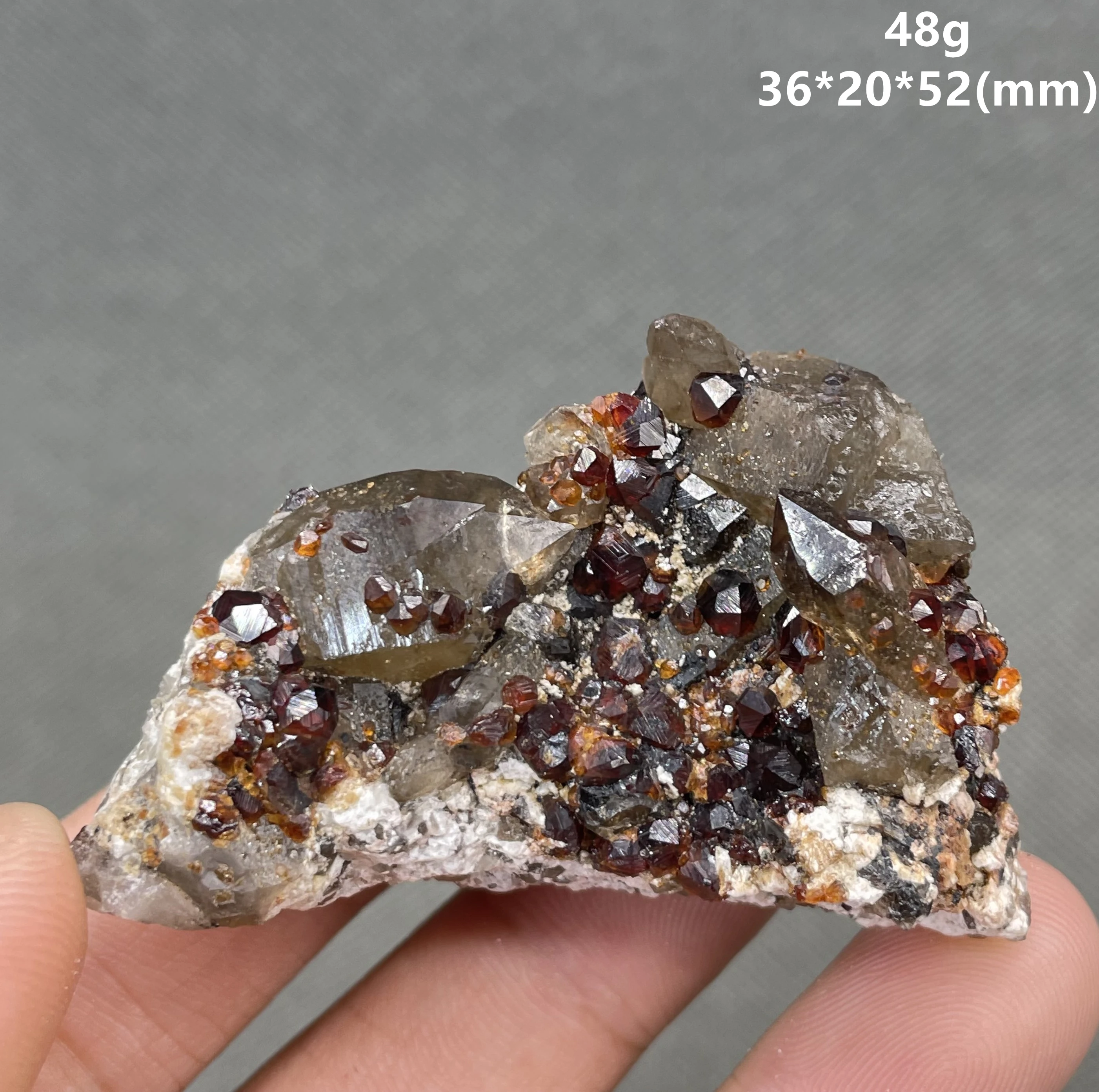 

NEW! 100% natural garnet And smoked crystals symbiosis mineral specimen stones and crystals