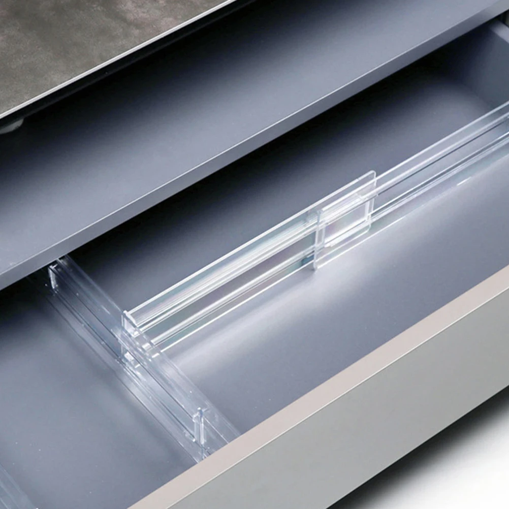 

4 Pcs Drawer Dividers Clear Separator Dresser Retractable Separators Splitter Kitchen Clothes