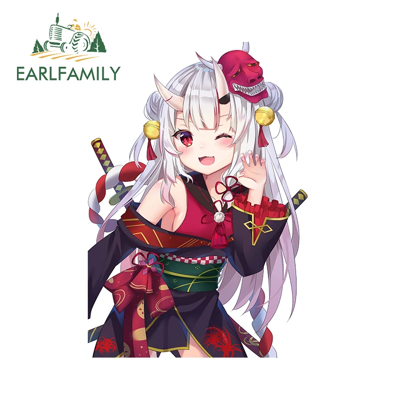 

EARLFAMILY 13cm For Nakiri Ayame Hololive Car Stickers Graffiti Car Accessoires Camper Vehicle Anime Decals Waterproof Decor