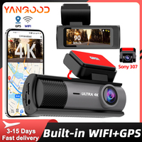 Yangood 4K Dashcam With Built-in GPS WiFi Car DVR Support 1080P Rear Camera Night Vision WDR 24H Parking Monitor Auto Black Box