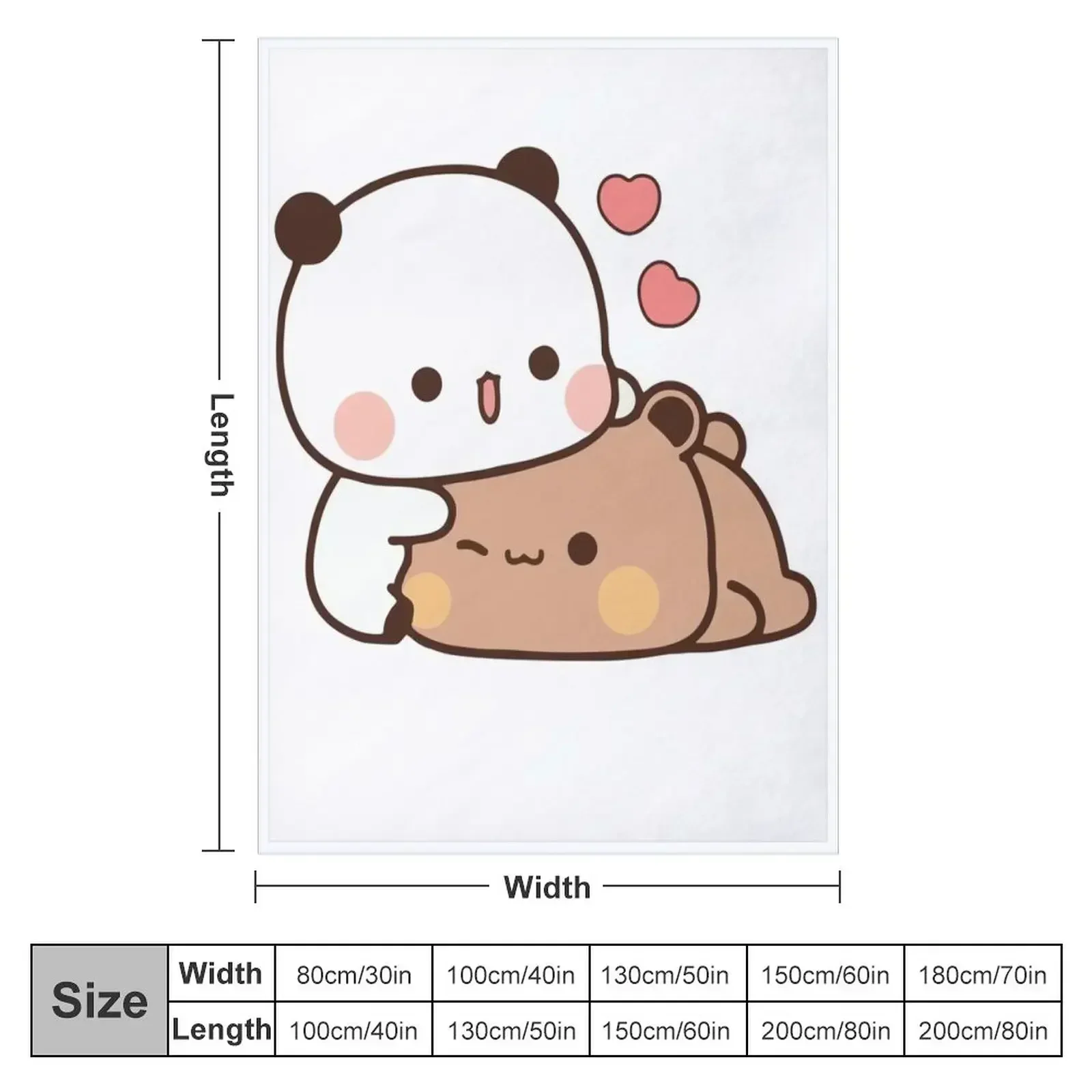 Panda Bear, Bubu Dudu Love Couple valentine Throw Blanket couch cozy soft plush fuzzy picnic outdoor blanket