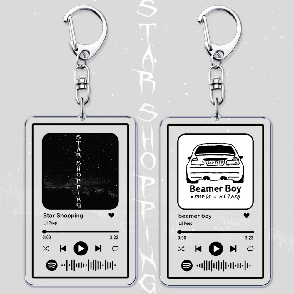 Music Album Beamer Boy Castles Keychain for Women Accessories Star Shopping Music Playlist Code Keying Jewelry Friends Fans Gift