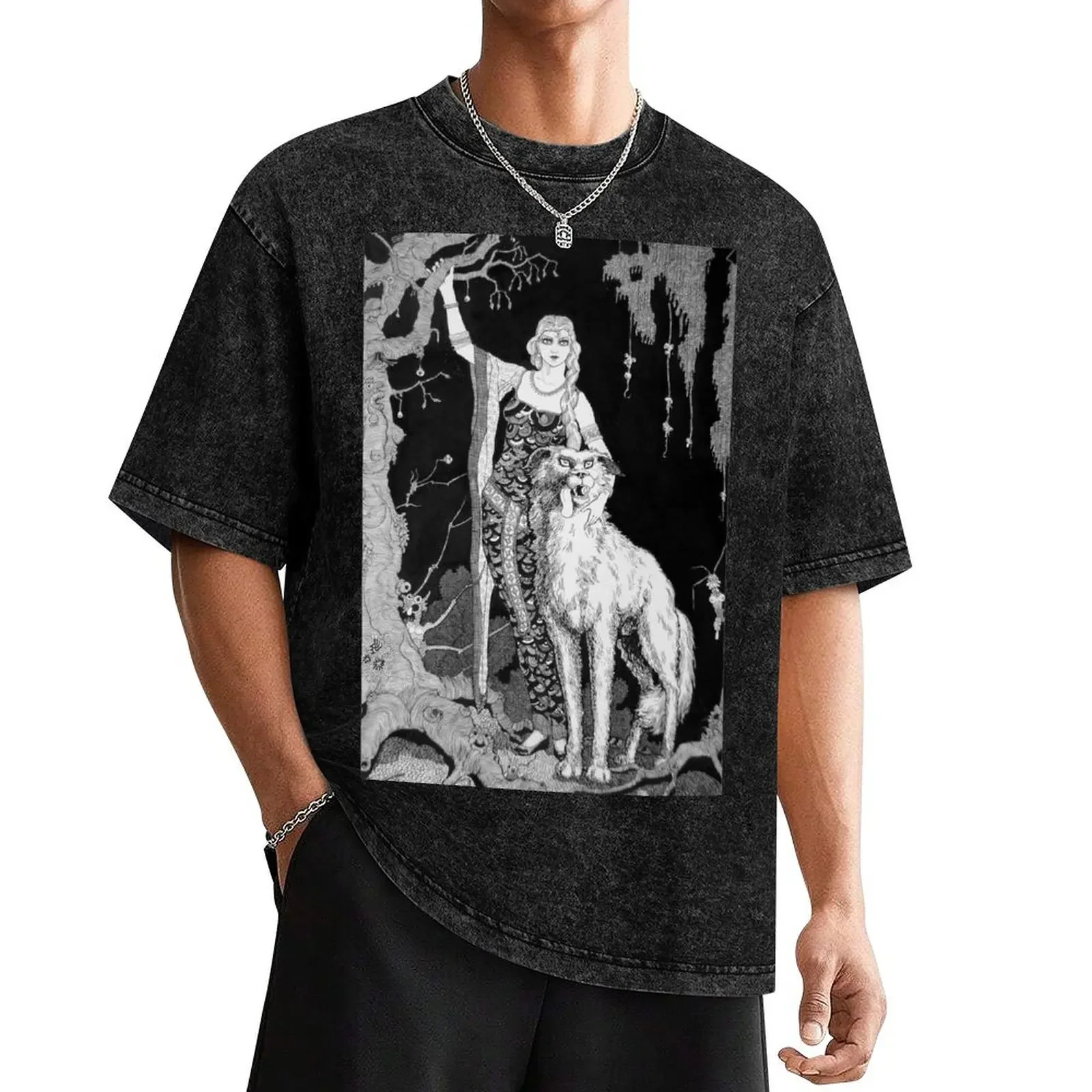 Sigmund and the Witch Woman - Harry Clarke T-Shirt shirts graphic tees summer top Men's t shirts