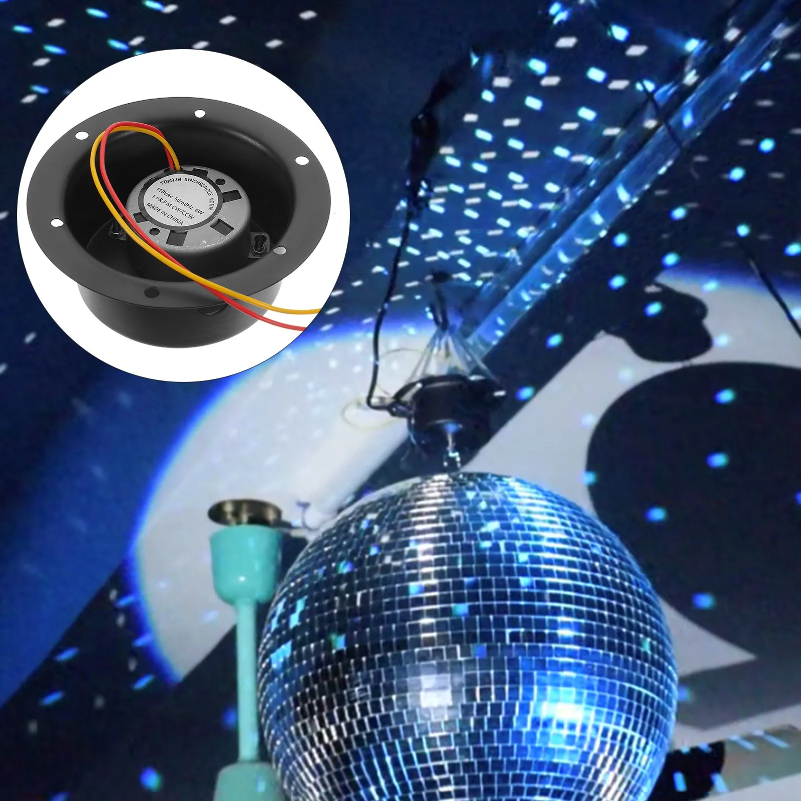 

Disco Ball Motor Heavy Duty Iron Copper Slow Rotating Mirror Ball Motor Easy Install for Night Clubs Party Banquets Electric