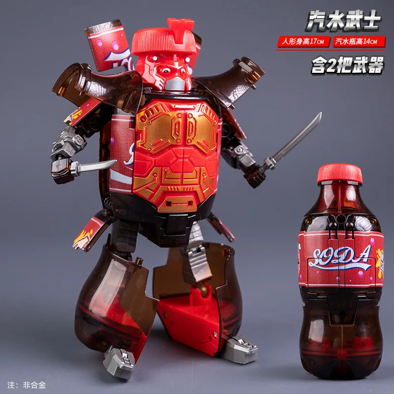 Robot guerrier de Soda transformable créatif, jouet, bouteille de Cola Convertible pour figurine d'action, cadeau d'apprentissage STEM, conception de bouteille de Cola pour garçons