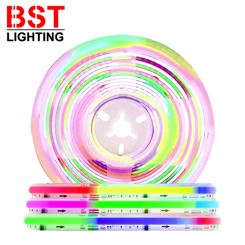 8mm WS2811 FCOB 720Leds/m Pixel RGB Led Strip Light WS2812B Addressable IC SPI Dream Color Flexible Ribbon Tape RA90 24V