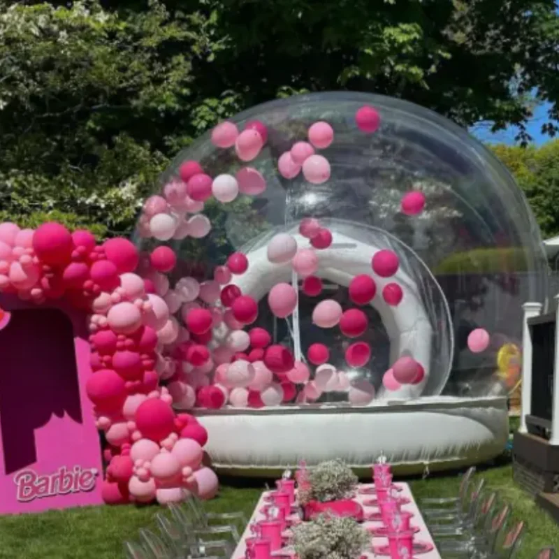 10FT Inflatable Air Soft Bubble Bounce with Bouncey. Kids Balloon House Jumping Castle with Blower for Outdoor Camping