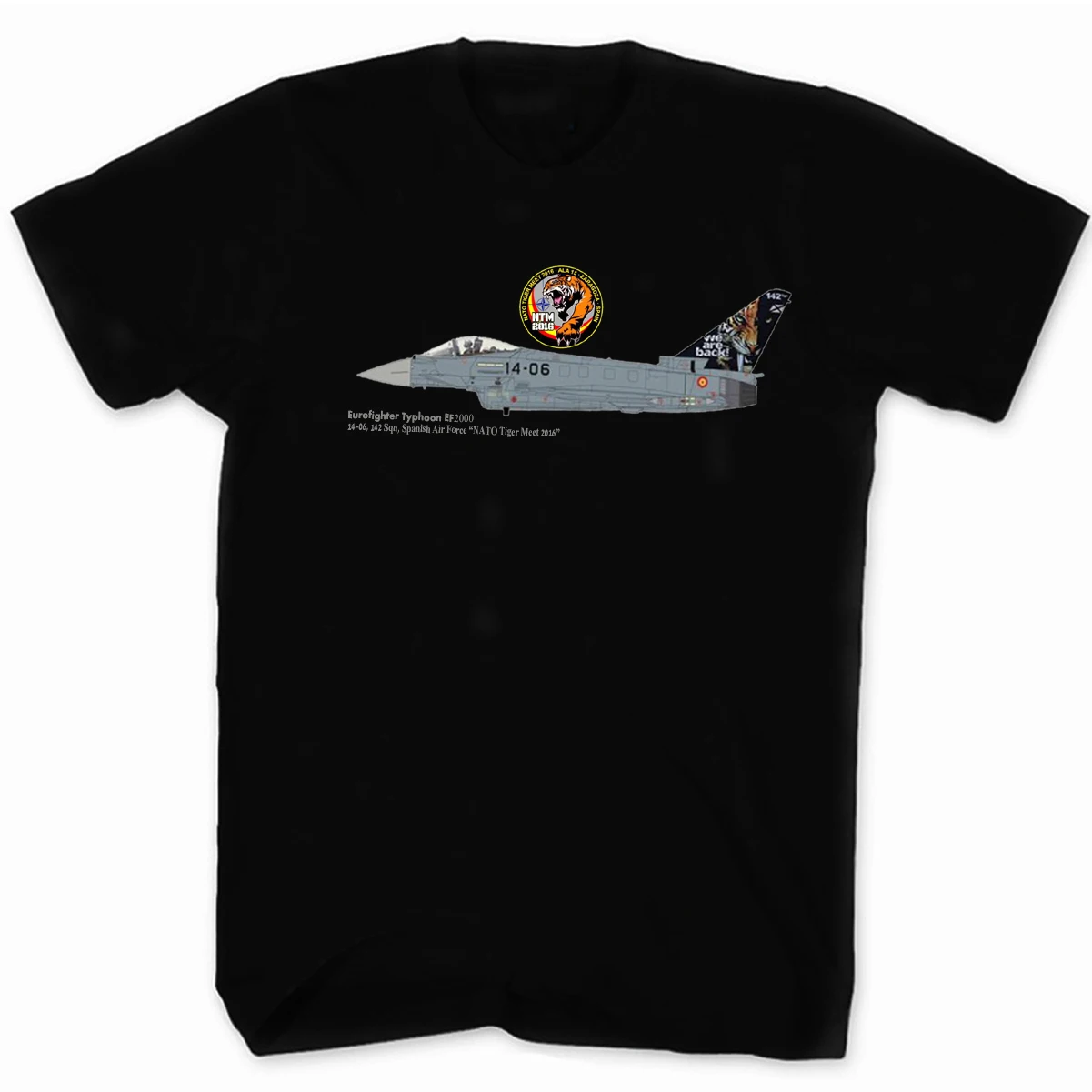 Tiger Meet Spanish Air Force Eurofighter Typhoon EF2000 Fighter T Shirt New 100% Cotton Short Sleeve O-Neck Casual Mens T-shirt