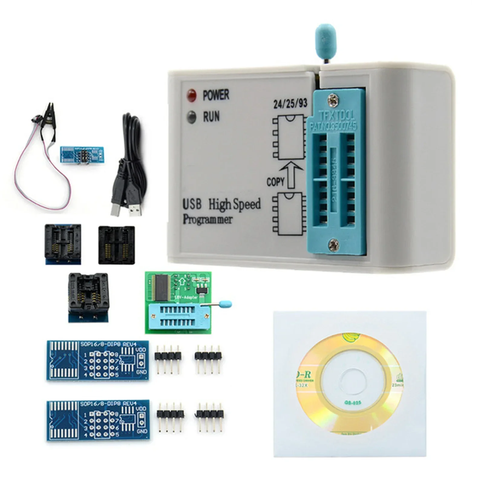 For Computer Repair Flash BIOS Programmer 24 25 93 Series Programmer SOP8/16 1.8V Adapter Supports 24/25/26/93 Series Chips