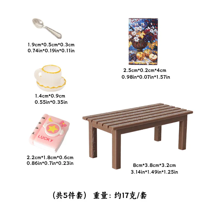 1set Dollhouse Palette Drawing Board Coffee Cup Spoon Mini Model Handmade DIY Scene Doll Accessories Desktop Decor Decorations