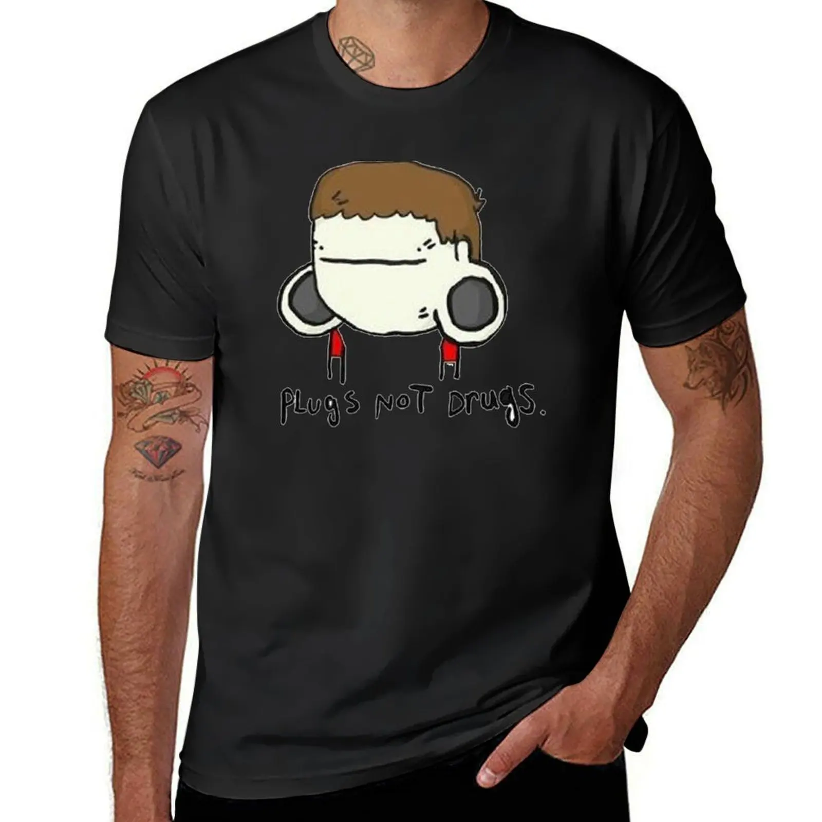 

plugs not drugs (male) T-Shirt funny meme t-shirts graphic t shirts shirts graphic plus size men clothing