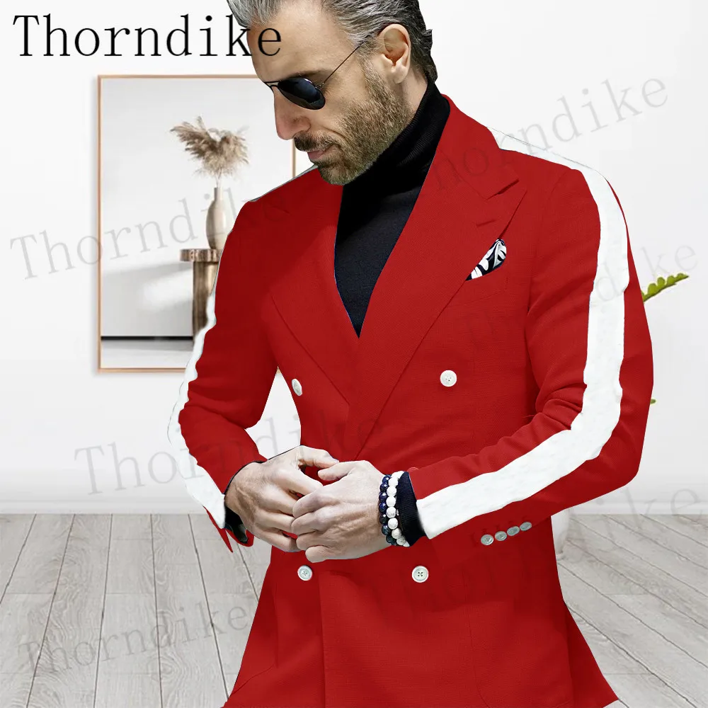 

Thorndike Peaked Collar Slim Fit Blazer For Wedding Party Tuxedos Fashion Sunshine Men Suits Double Breasted (Jacket+Pants)