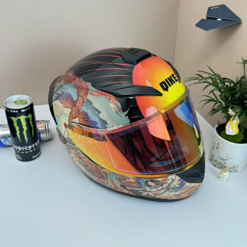خوذة كاملة للدراجات النارية بتصميم كلاسيكي عتيق من Dunhuang وبطانة صلبة ناعمة توفر تجربة ركوب مريحة للبالغين #1