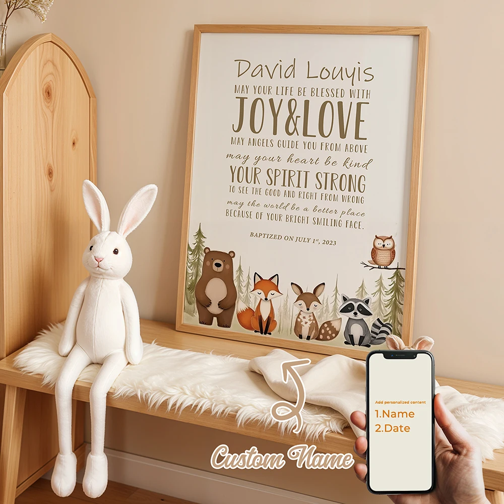 

Personalized Be Strong Baptism Gifts Custom Wall Art Printmaking Canvas Painting Poster Picture Living Room Home Decoration