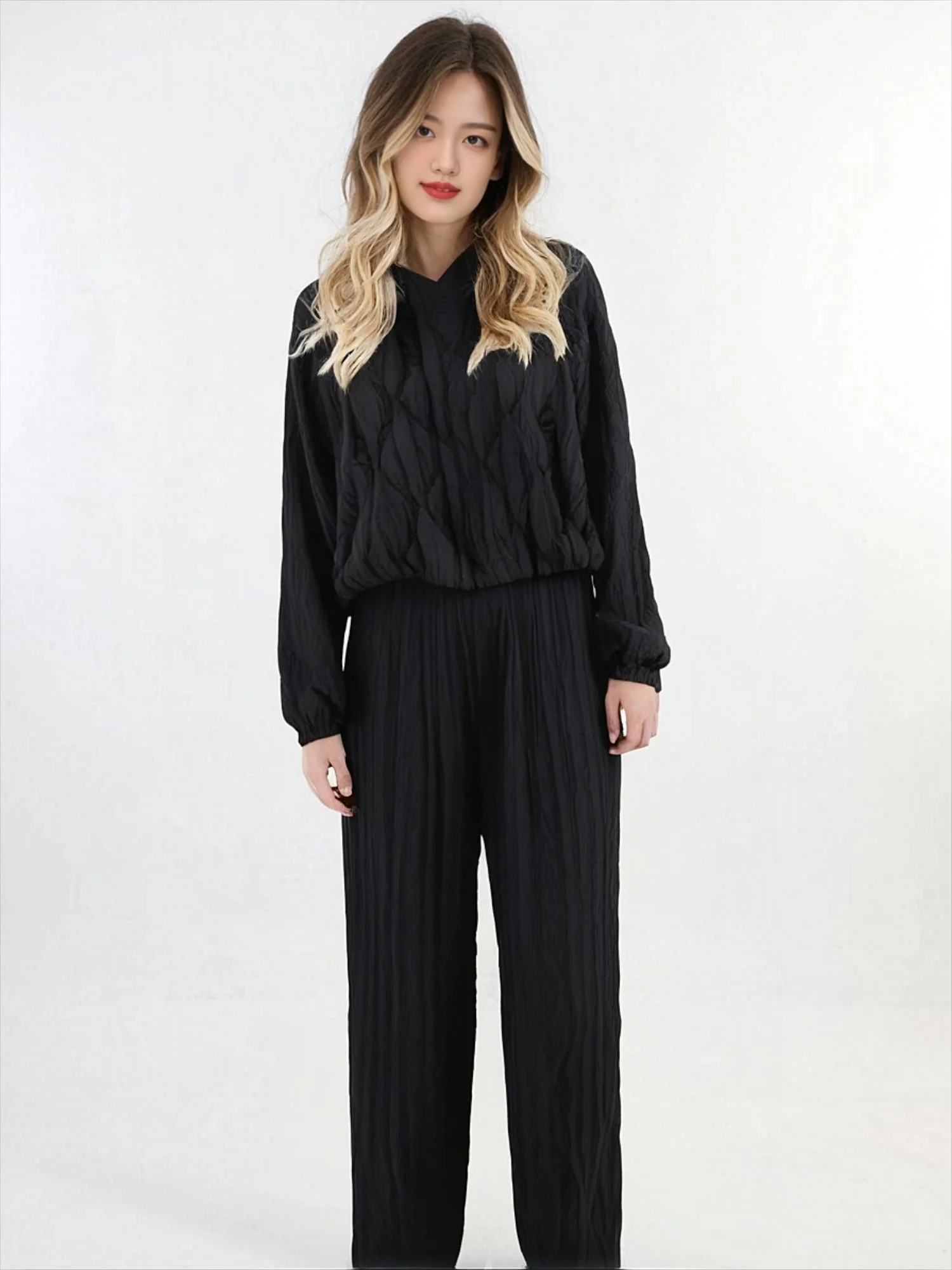 

Miyake Fold 2025 Autumn Edition New Fold High Collar Zipper Fashion Cardigan Clip Women's Casual Cotton Top Lightweight Coat