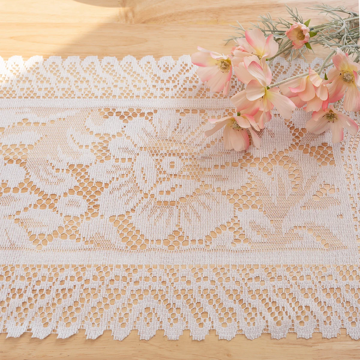 Premium Knitted Lace Square Placemats Sunflower Floral, Elegant Napkins Hotel & Home Use, Decorative Tablecloth for Coffee Table - view 3