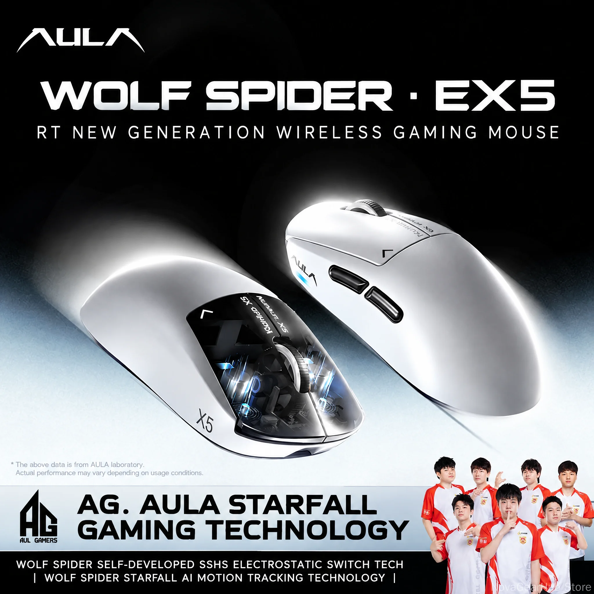 Aula X5 Wireless Tri Mode Gaming Mouse Electromagnetic Micro Switch For Desktop Laptop E-Sports Game